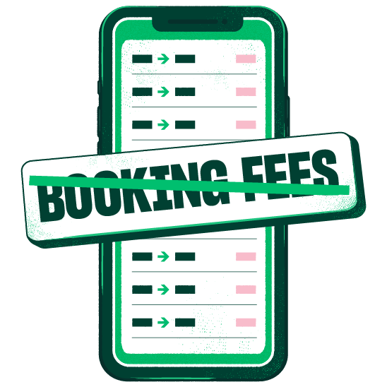 No booking fees icon