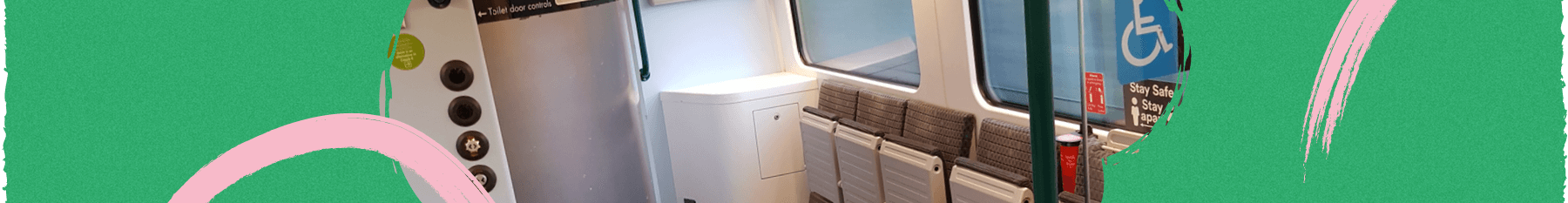 Interior photograph of a train