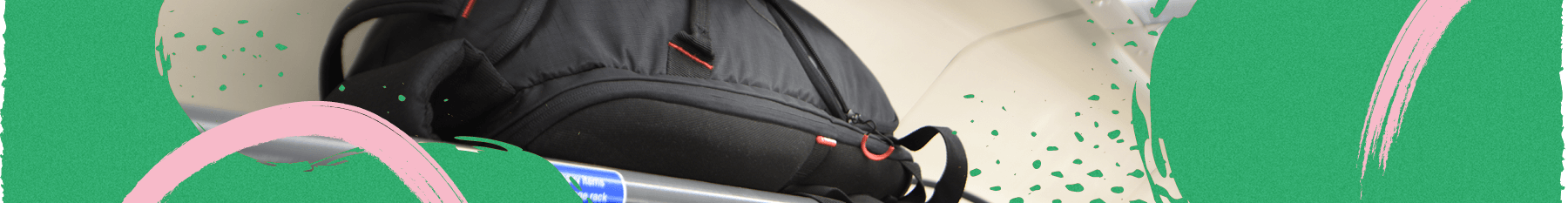 Luggage on a train