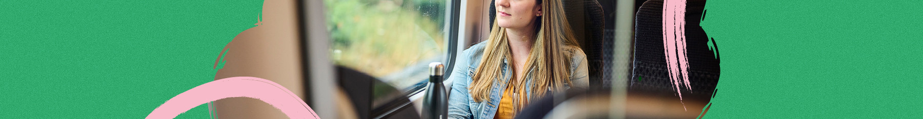 Woman sitting on a train