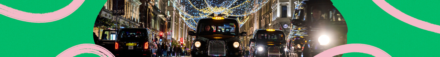 Christmas in London at night