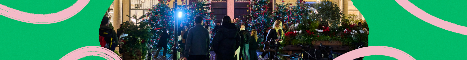 London christmas scene at night