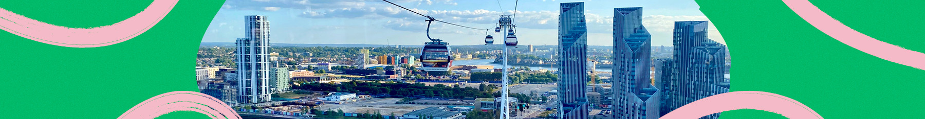 image of cable cars over the river thames in Greenwich