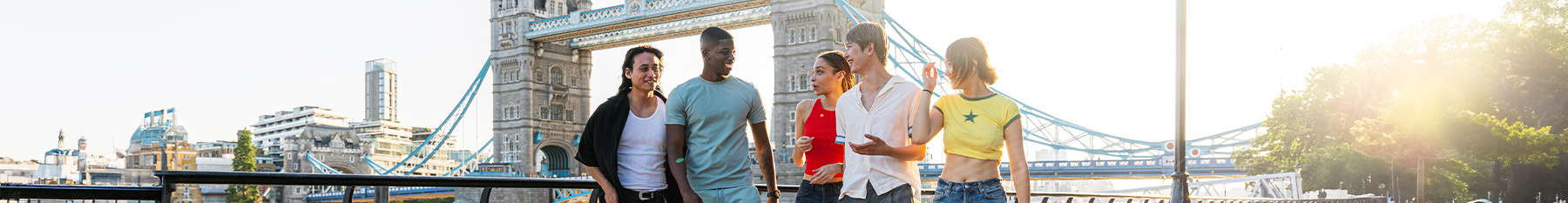 Group of friends at Tower Bridge