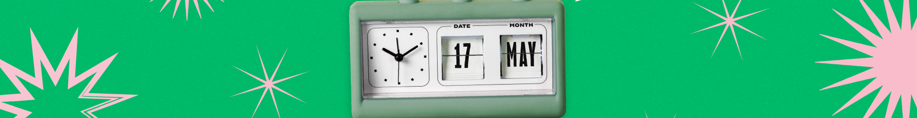 Clock with 17 May date