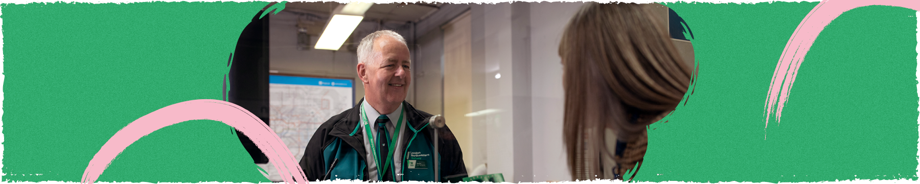 Man in ticket office