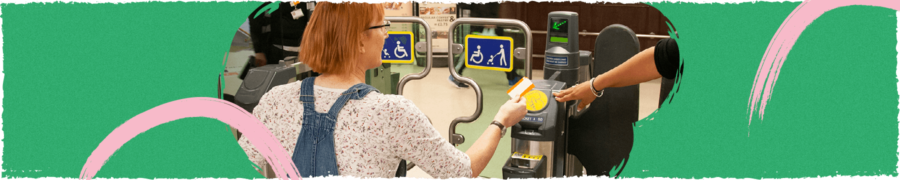 Wheelchair assisted passenger using a gateline