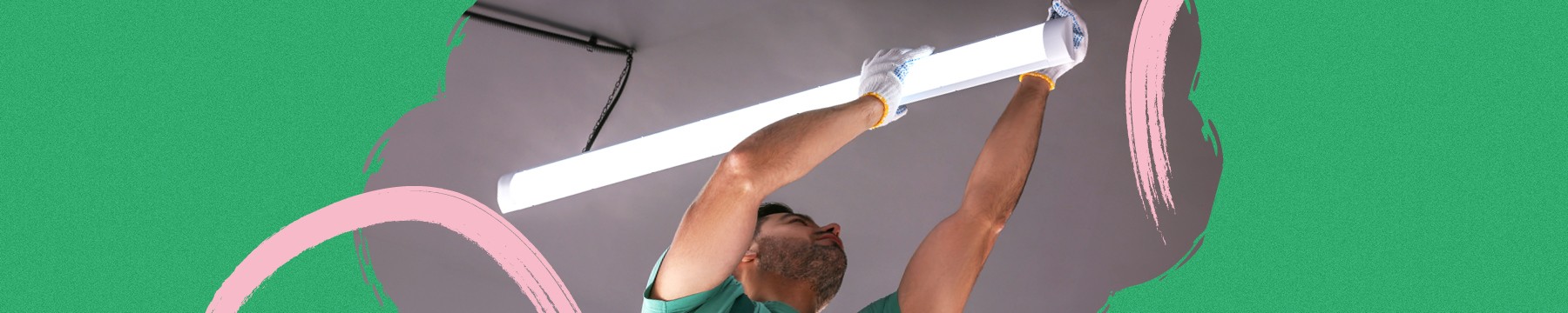 Man inserting LED lighting