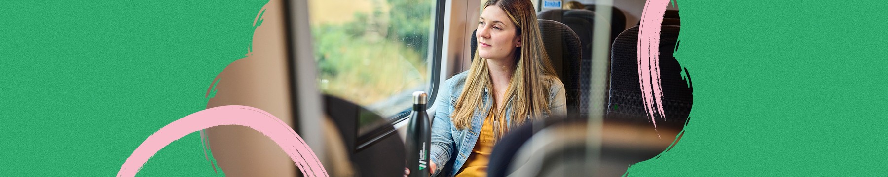 Woman sitting on a train