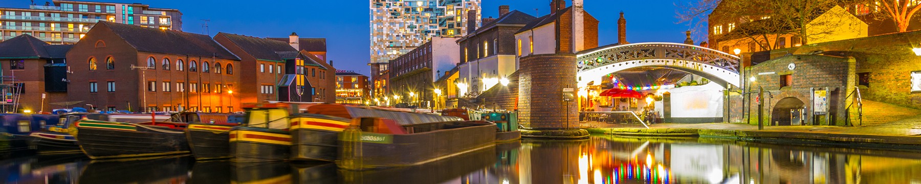 Panoramic view of the canals in Birmingham 