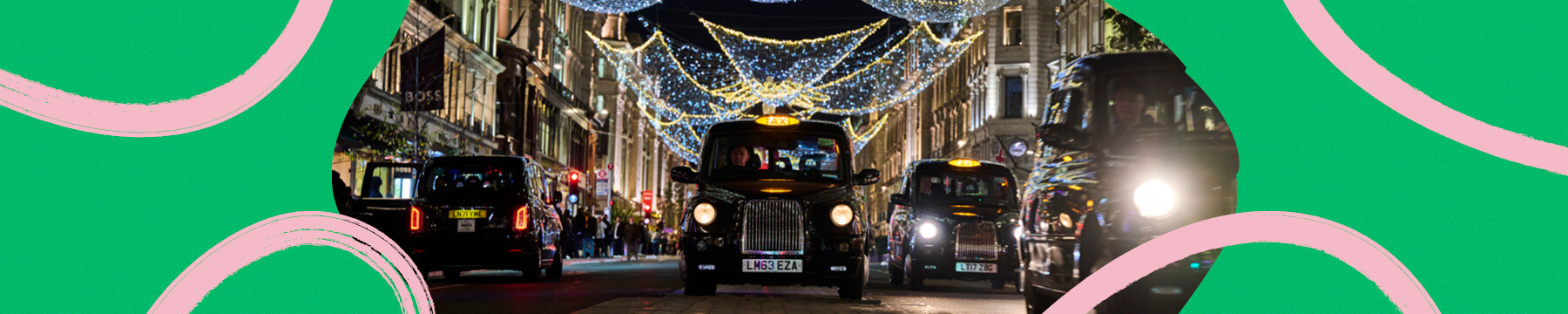 Christmas in London at night