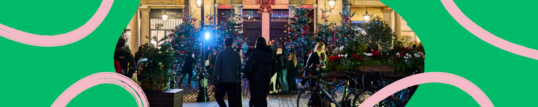 London christmas scene at night