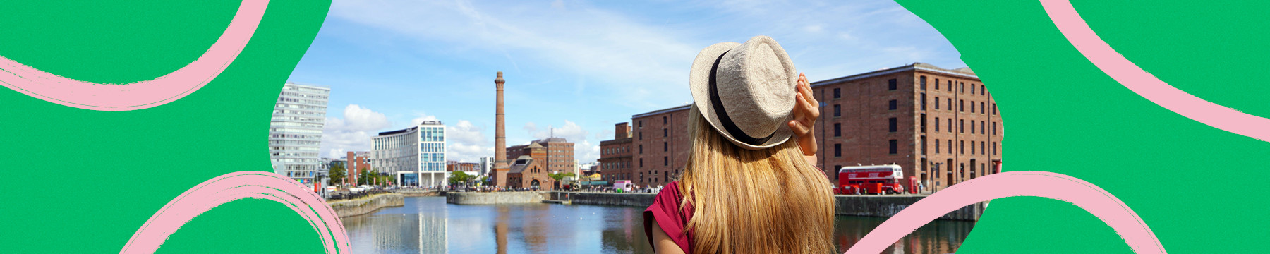 travelling girl looking out from Liverpool s swingers bridge over the dock