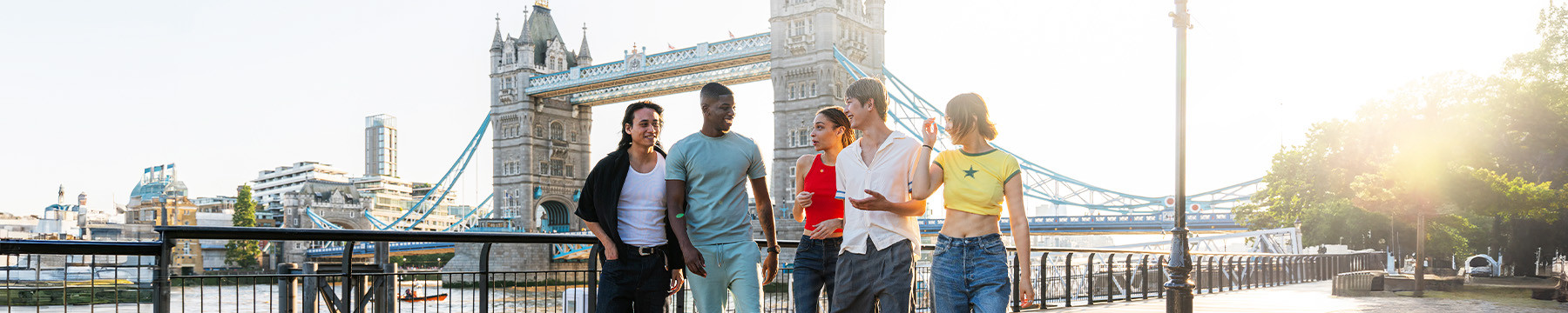 Group of friends at Tower Bridge