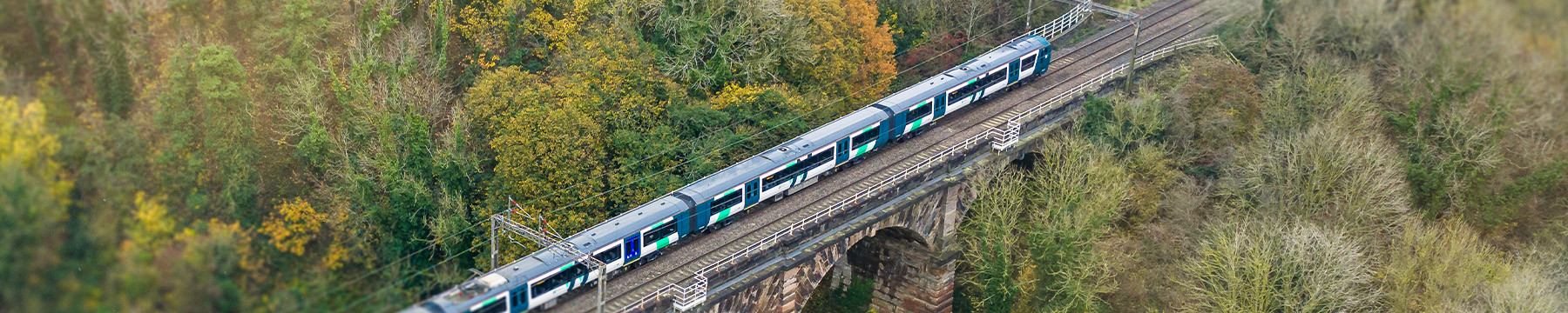 Panoramic shot of a train