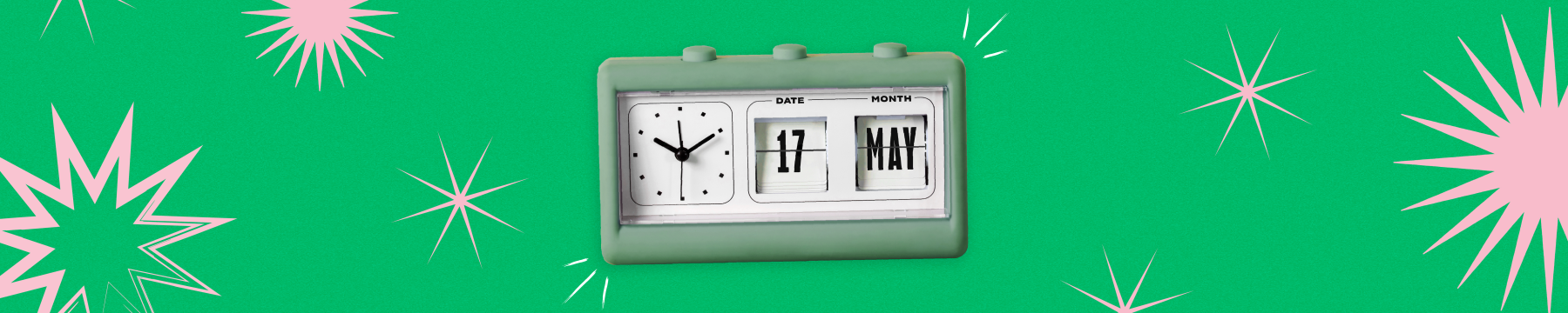 Clock with 17 May date