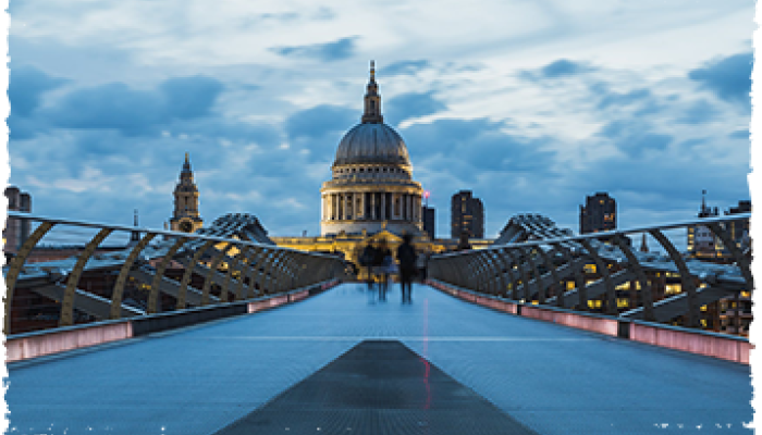 Millennium bridge with St Pauls in the background