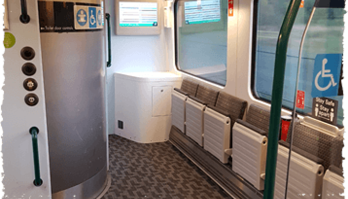 On train seating and toilet facilities 