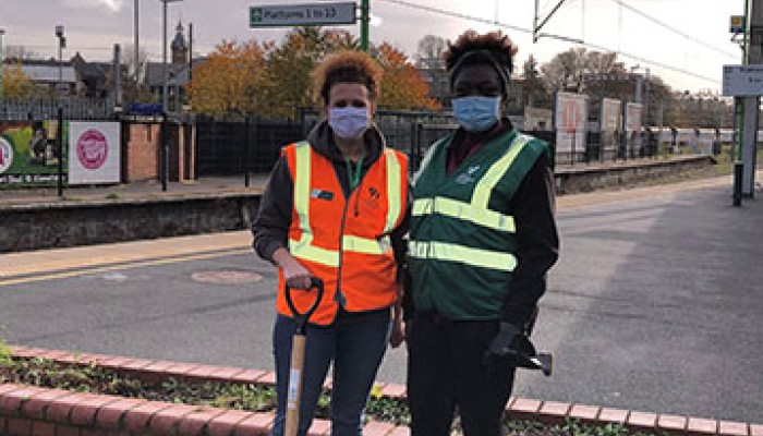 Vicky volunteering at local station 