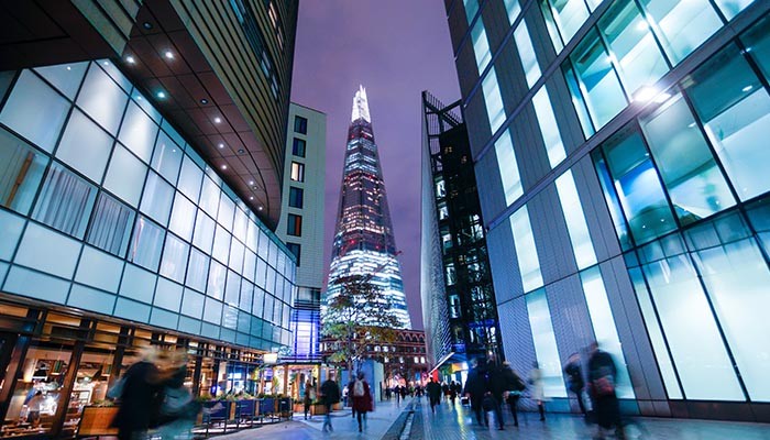 Street level view of the London Shard 