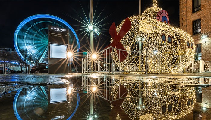 Albert Docks during Christmas