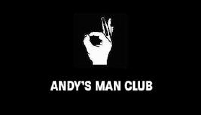 An graphic of a hand showing the okay symbol by placing the index finger and thumb together to show an O Text ANDY S MAN CLUB