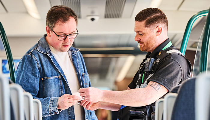 Revenue protection offer checking a passenger s ticket
