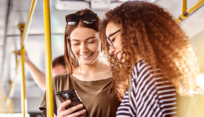 Passengers on a bus