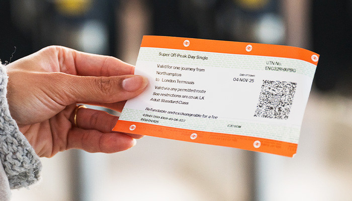 Paper train ticket