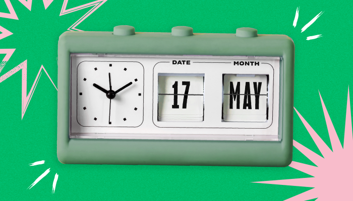 Clock with 17 May date