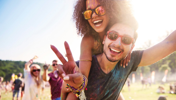 people at a festival