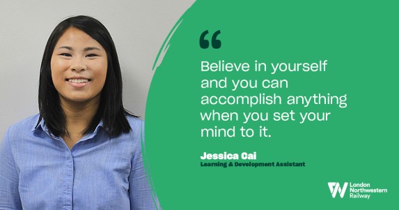 Jess Cai's testimonial card which reads. Believe in yourself and you can accomplish anything when you set your mind to it.