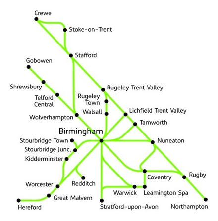 London Northwestern Railway Train Ticket Map