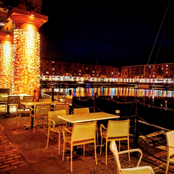 Royal Albert Dock at night