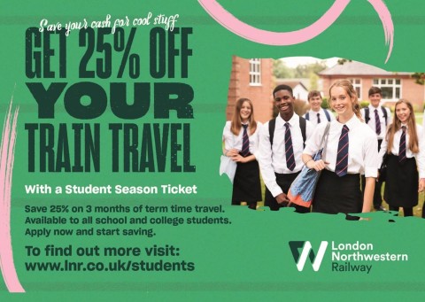 ​25% discount on train travel for students 