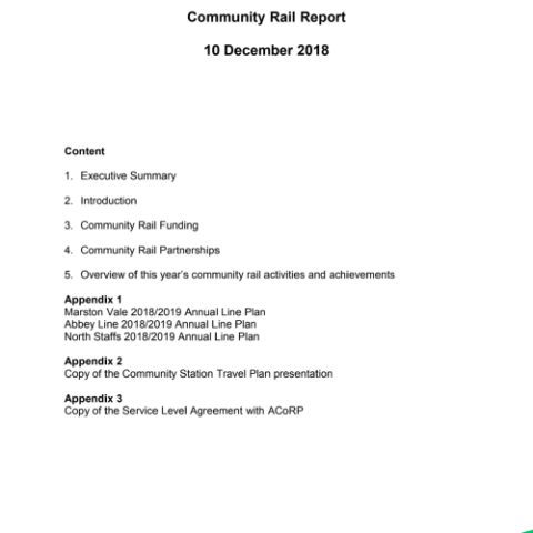 Community  Rail Report - London Northwestern Railway