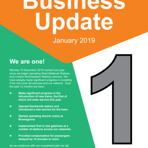West Midlands Trains Business Update - Jan 2019