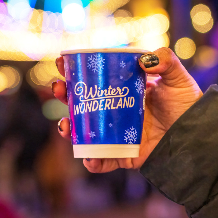 Winter Wonderland branded coffee cup