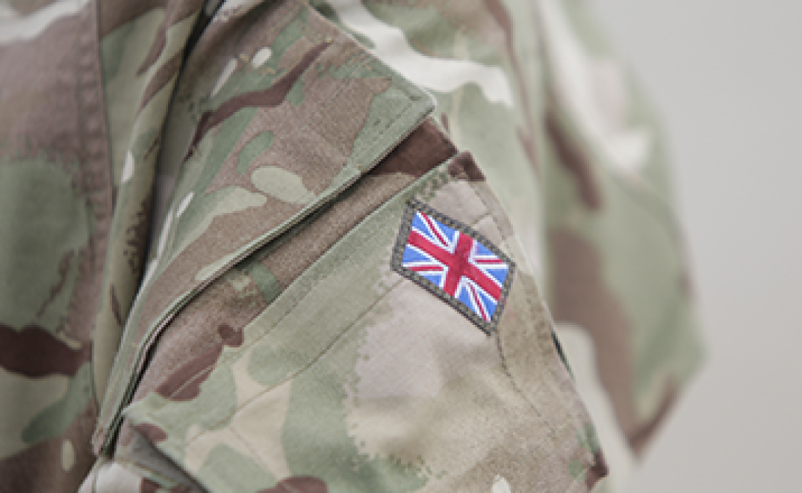 Soldier arm band with Union Jack