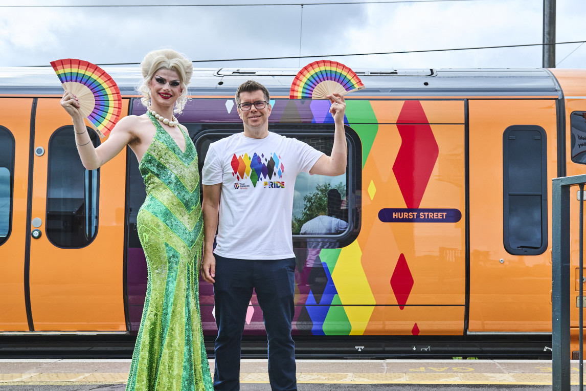 Colleagues of West Midlands Railway celebrating Birmingham Pride 2025