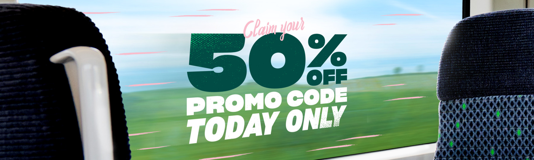 claim your 50% off Promo code today only