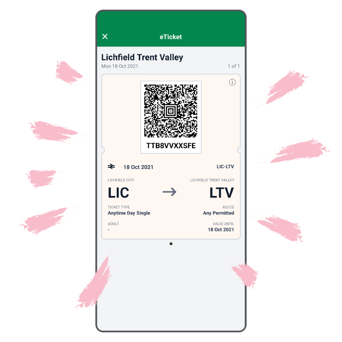 Digital ticket within the LNR App