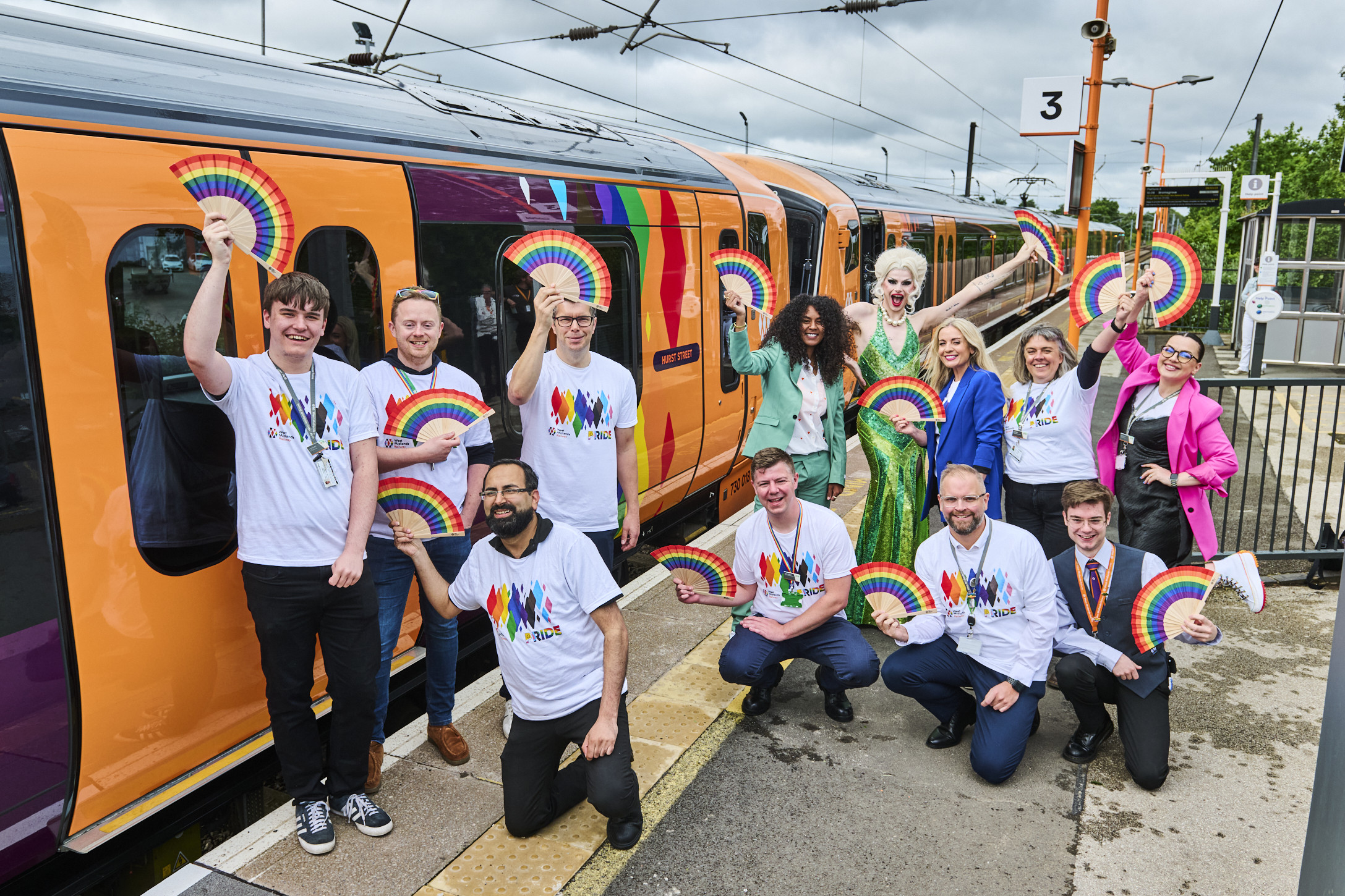 Colleagues of West Midlands Railway celebrating Birmingham Pride 2025